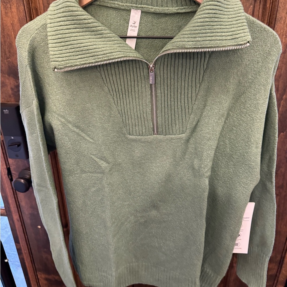 Glyder Sage Green Half-Zip Sweater